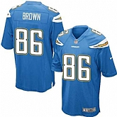 Nike Men & Women & Youth Chargers #86 Brown Blue Team Color Game Jersey,baseball caps,new era cap wholesale,wholesale hats